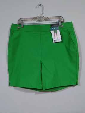 Rafaella Green Shorts Women 18 NWT Stretch Mid Rise Summer Casual